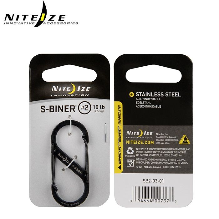 Produit Nite Ize - Mousqueton S-Biner Size 2 Inox Noir