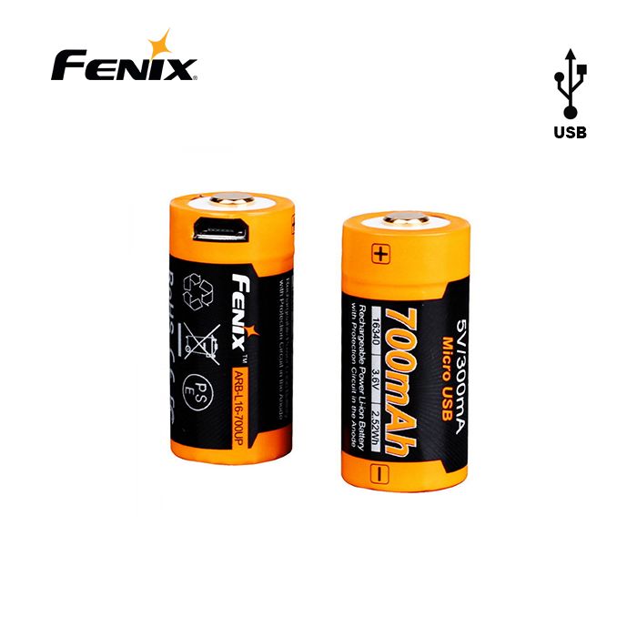 Produit Fenix - Accu Rechargeable 16340 ARB - L16 - 700 mAh USB