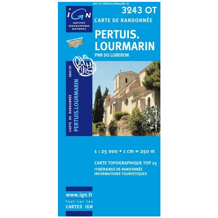 Produit Carte IGN Top25 Pertuis - Lourmarin - PNR Luberon (GPS)