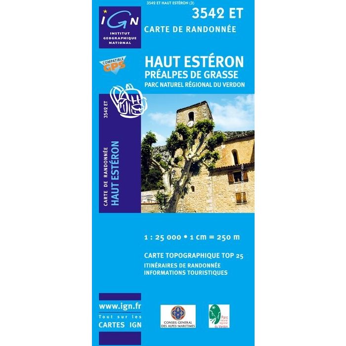 Produit Carte IGN Top25 Haute Estéron - Préalpes de Grasse - PNR Verdon (GPS)