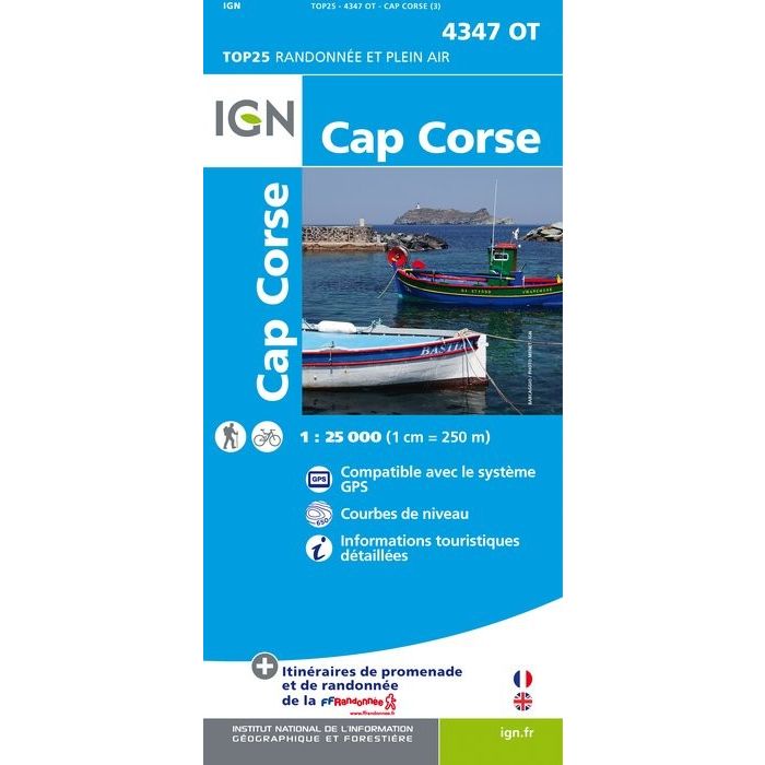 Produit Carte IGN Top25 Cap Corse (Gps)