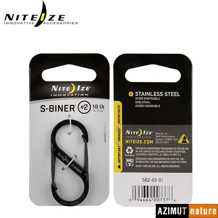 Produit Nite Ize - Mousqueton S-Biner Size 2 Inox Noir