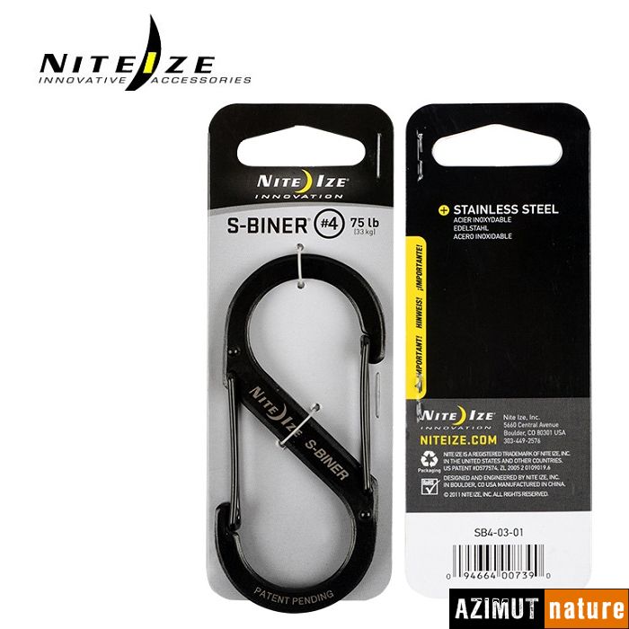 Produit Nite Ize - Mousqueton S-Biner Size 4 Inox Noir