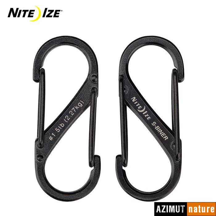 Produit Nite Ize - Mousqueton S-Biner Size 1 Inox Noir - Pack de 2