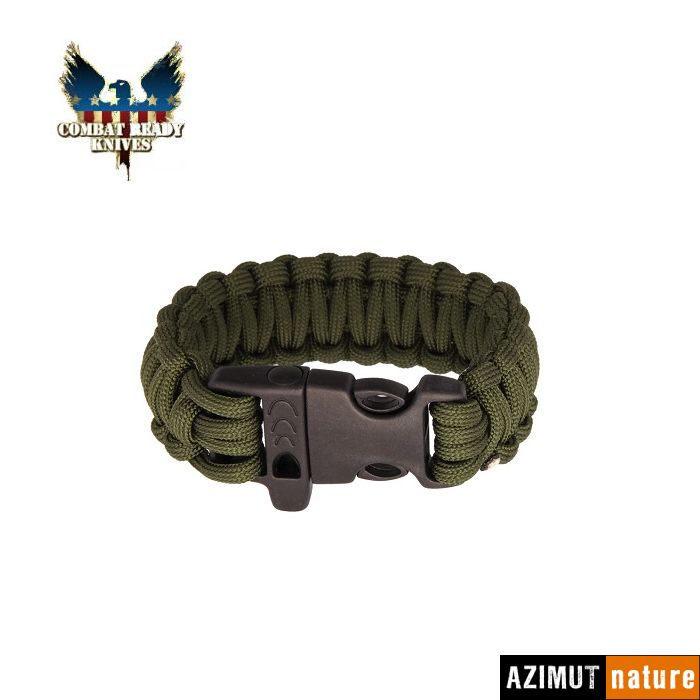 Produit Combat Ready - Bracelet Paracord de Survival 8" Olive Green