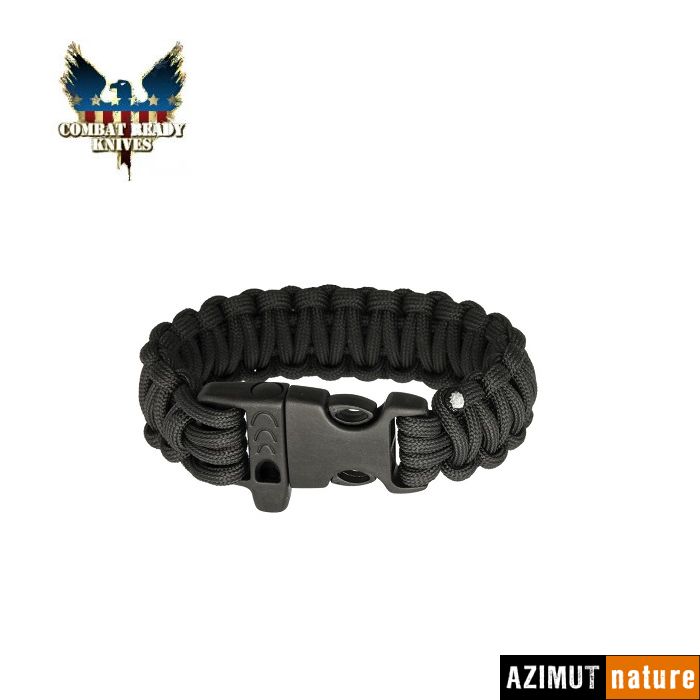 Produit Combat Ready - Bracelet Paracord de Survival 9" Noir