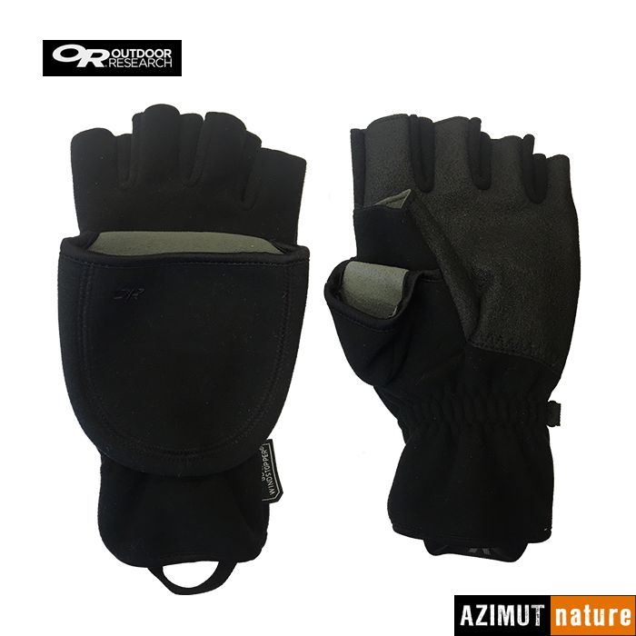 Gants Outdoor Research - Gripper convertible gloves - Homme - Noir