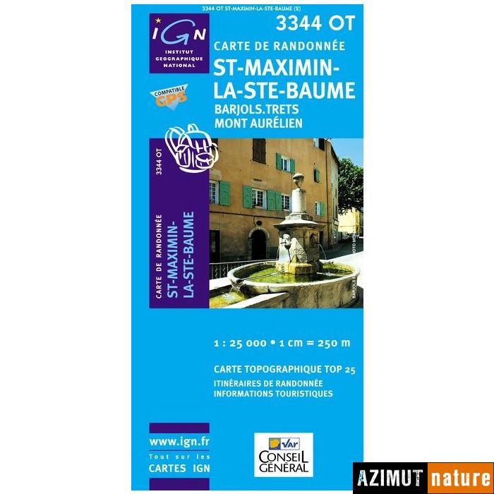 Produit Carte IGN Top25 St Maximin - La Ste Baume (GPS)