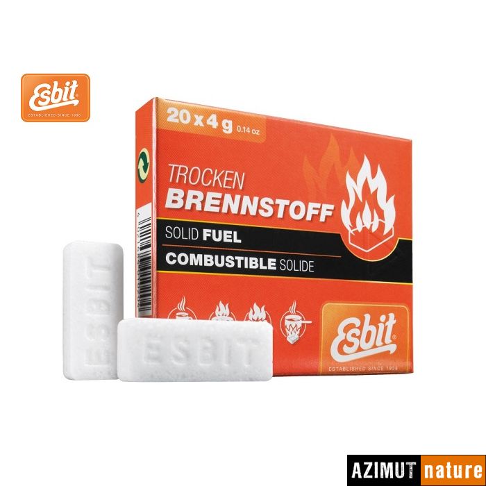 Produit Combustible Alcool solide Esbit 20 x 4grs