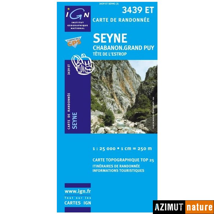 Produit Carte IGN Top25 Seyne - Chabanon - Grand Puy - Tête de l'Estrop GPS)
