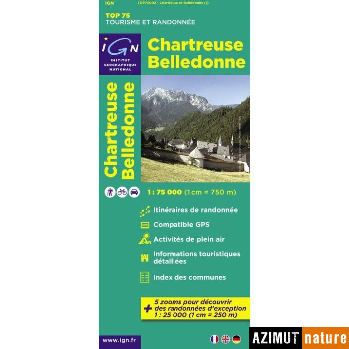 Produit Carte IGN Top75 Chartreuse - Belledonne